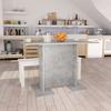 Dining Table Concrete Grey 110 X 60 X 75 Cm Particleboard