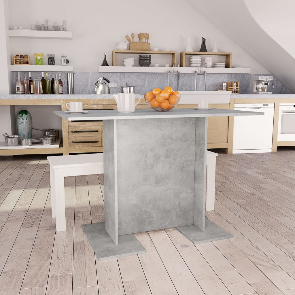 Dining Table Concrete Grey 110 X 60 X 75 Cm Particleboard