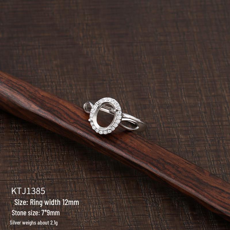 Suport inel unisex din argint sterling 925 pentru incrustații DIY cu turcoaz sau ceară de albine, design ajustabil