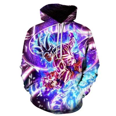 2024 Nationaler Trend Hip-Hop Kapuzenpullover Herren Dragon Ball Battle Suit 3D-Druck Produkt Hoodie Sport Sweatshirt