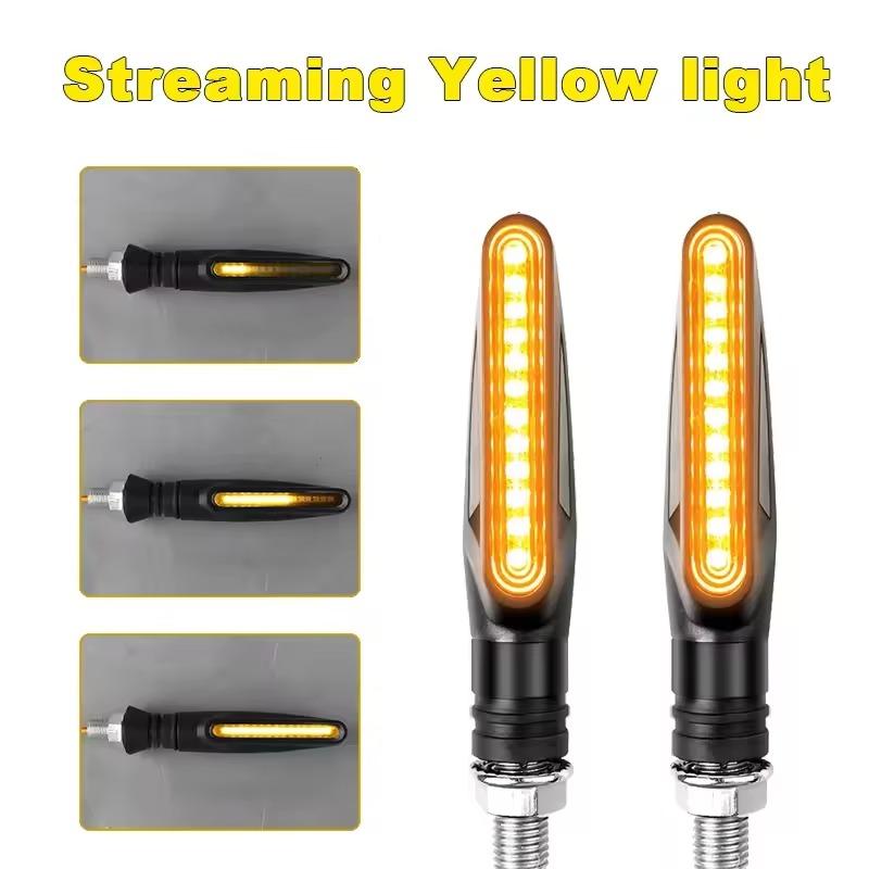 Moto Led Flowing Water Blinker Bendable Flashing Signals Lamp Universal Motorcycle Turn Signal Light Built Relay 12V Flasher