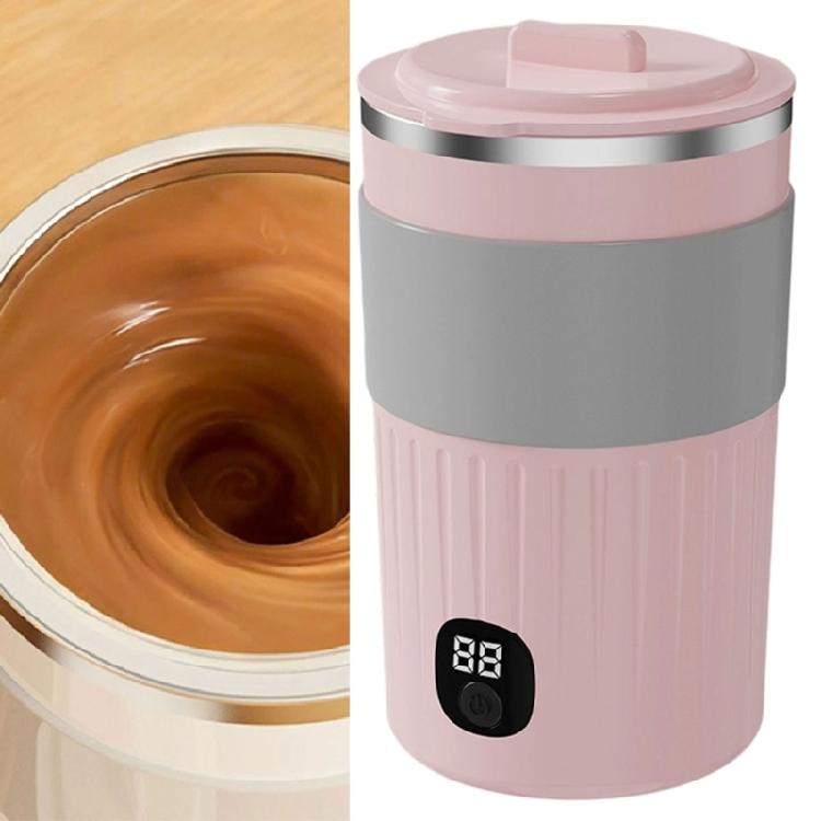 Portable Automatic Coffee Mixing Cup With Digital Screen And Food Grade Stainless Steel Interior For Fast Even Blending