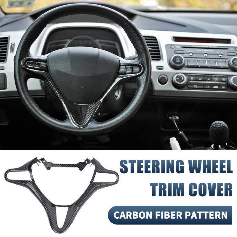 78540-SVA-TXW Steering Wheel Decorative Trim Carbon Fiber Style Cover For Honda Civic 8th FD2 2006 2007 2008 2009 2010 2011