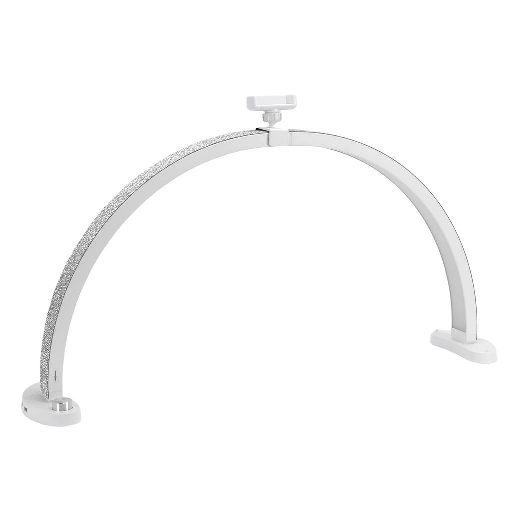 28 Inch LED Nail Table Lamp with Phone Stand Rhinestone Decor Foldable Arch Half Moon Desk Light for Manicure Salon