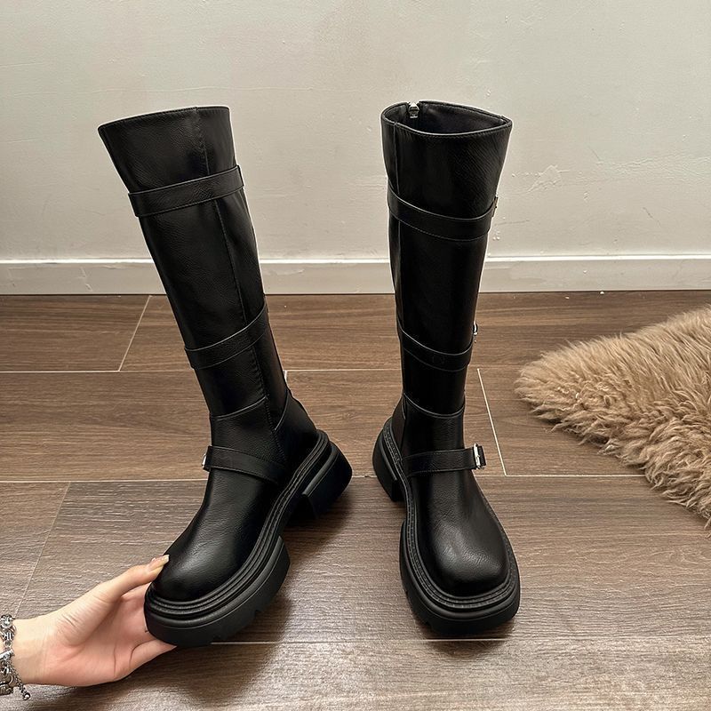 High boots thick-soled Martin boots retro comfortable spring and autumn boots children small long and thin
