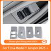 Fensterheber-Bedienfeld für Tesla Model Y Launch/Juni 2026 Fensterknopf-Rahmen Schutzaufkleber Silikon Autozubehör