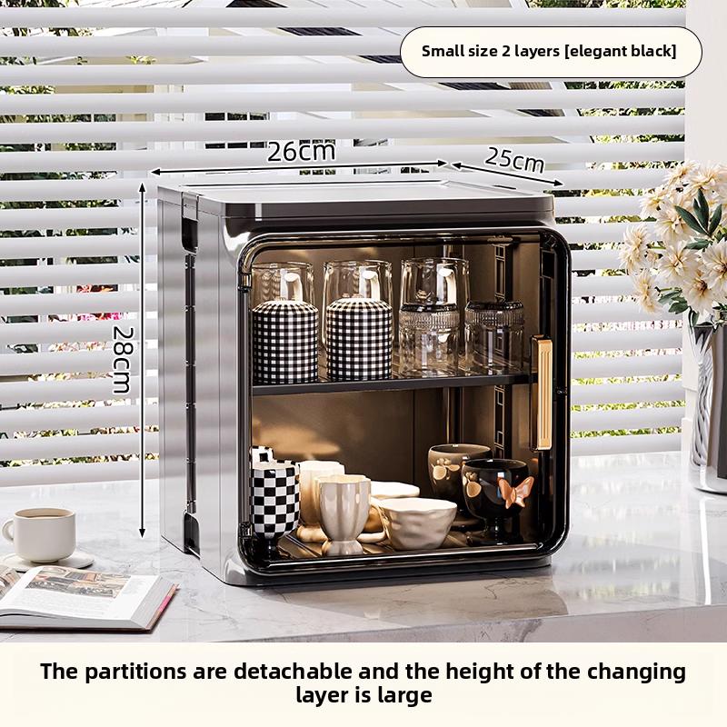 Large Capacity Dustproof Cup Mug Storage Holder Tray Desktop Tea Cup Set Organizer Rack Foldable Coffee Mug Storage Cabinet 23930₽