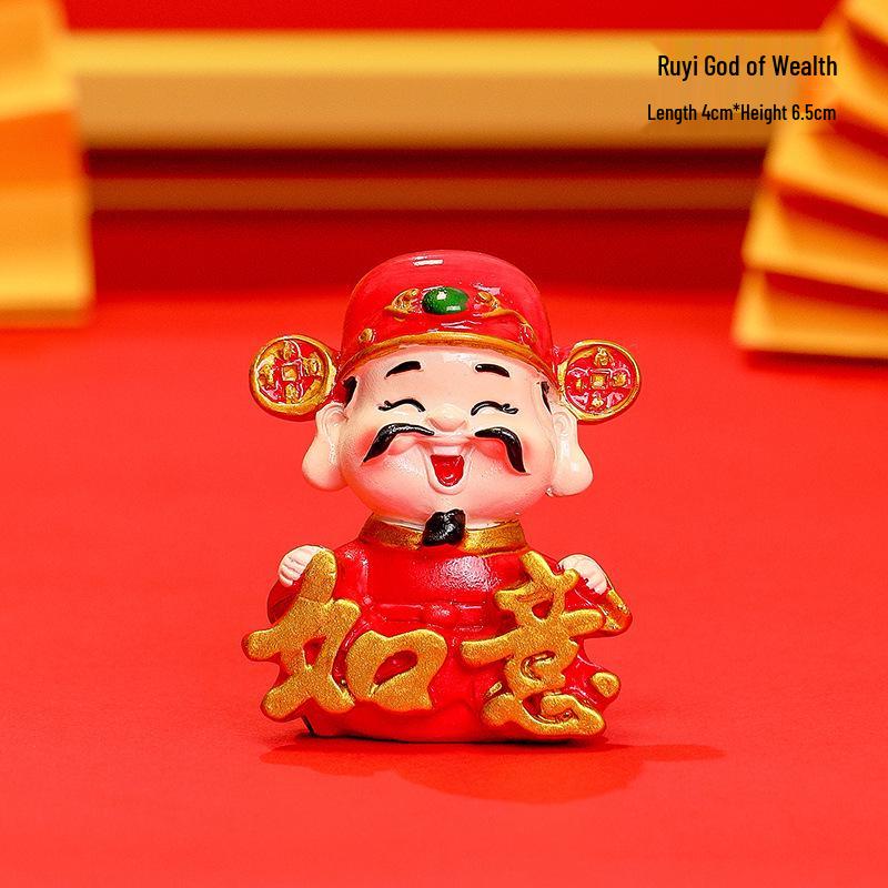 New Year Cartoon God of Wealth Ornament – Snake Year Figurine Home Decor Gift