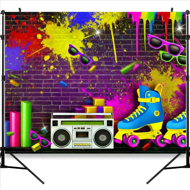 1pc Dreamy Drift vibrant retro 80s graffiti background color photography background 150X100