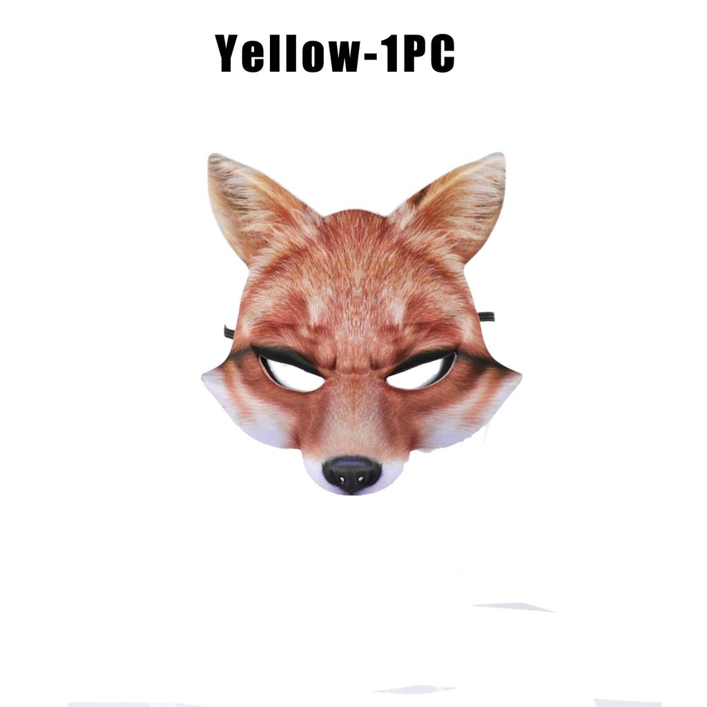 Breathable EVA Fox Half Mask Halloween Animal Cosplay Prop White Fur Effect Party Masquerade Lightweight Face Cover