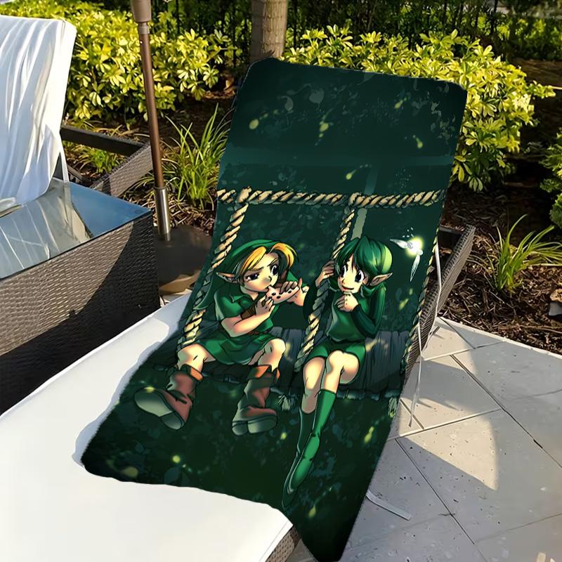 Beach Towel with Cartoon Z-Zeldas Pattern - soft,absorbent,machine washable Lightweight&Modern,swimming,Travel Essentials