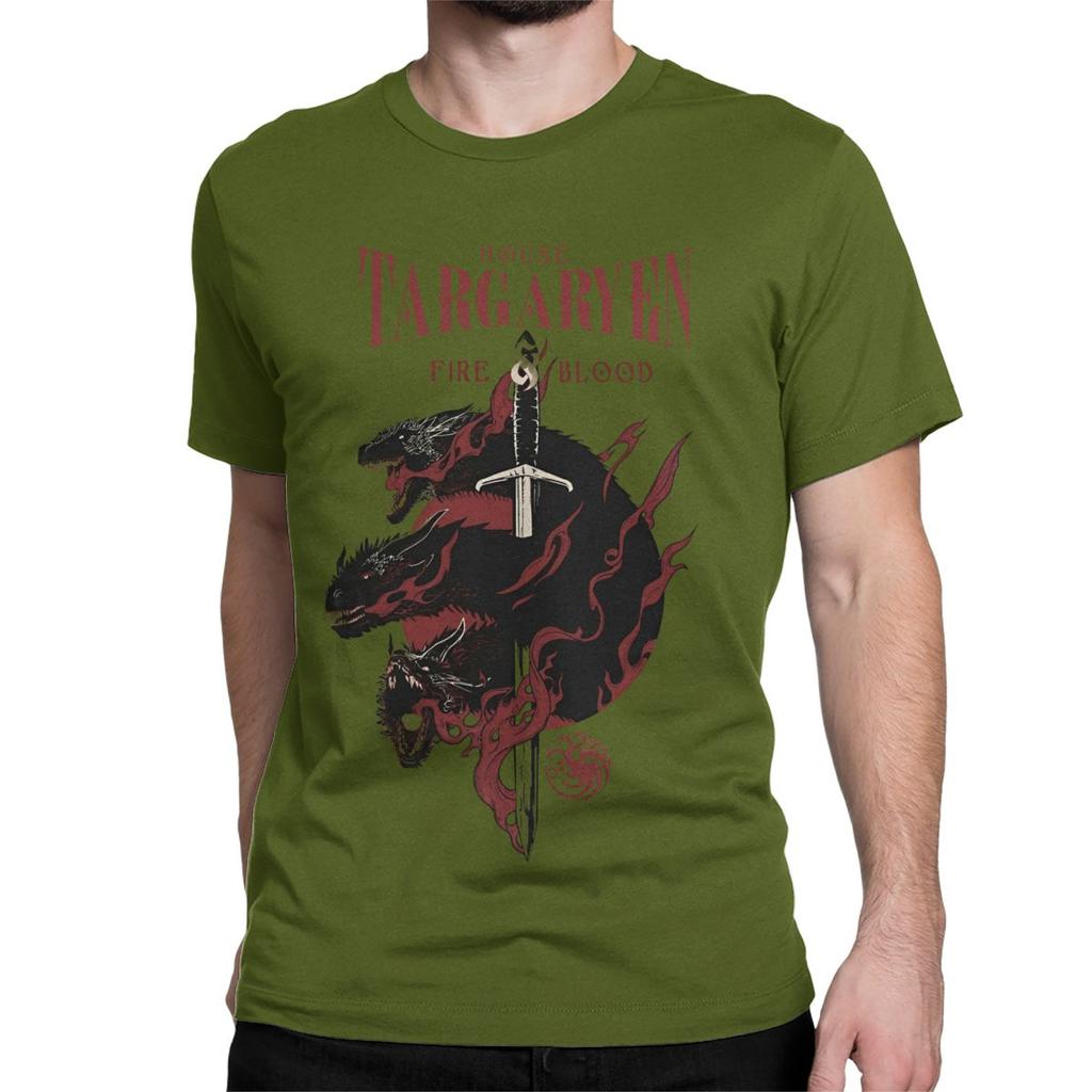 Haus Targaryen Fire And Blood GOT T-Shirt für Herren Damen Erstaunliches 100% Baumwolle T-Shirt Rundhals T-Shirt 4XL 5XL 6XL Oberteile
