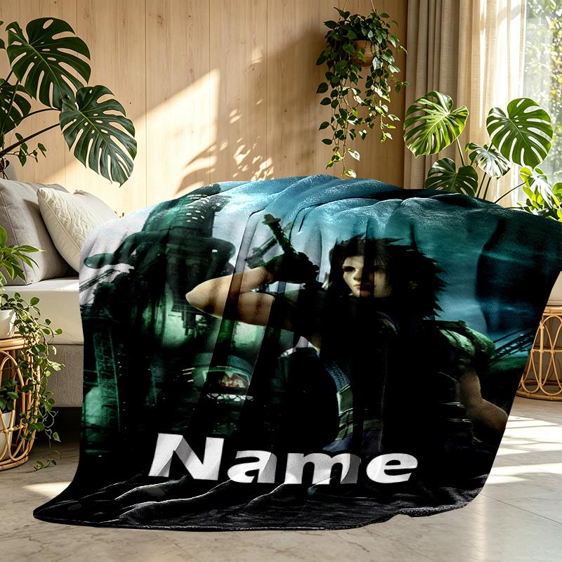 Custom Name Personalized Final Fantasy Print Blanket, Home Decor, Bedroom, Sofa, Camping, Couch, Gifts for Birthday ChristmasEnthusiasts
