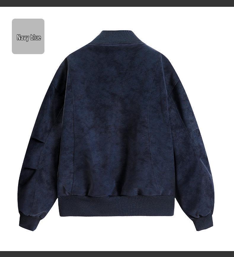 Unisex American-Style Bomber Jacket, Autumn/Winter High-End Stand-Up Collar Streetwear Baseball Jacket JK032