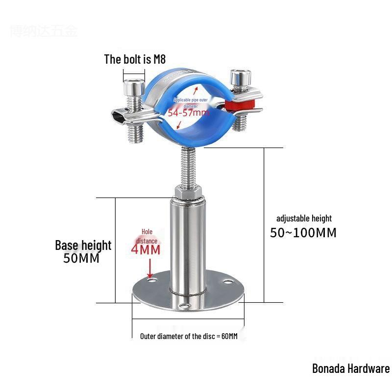 Stainless Steel Pipe Fixing Bracket Clamp for Gas and Water Pipes