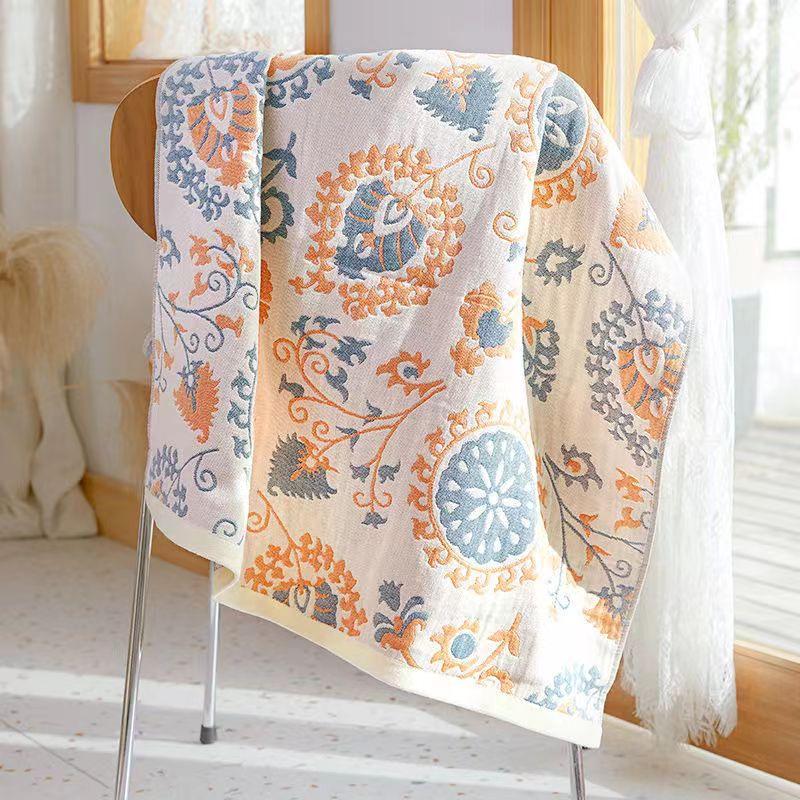 New Soft Ethnic Style Sun God Cotton Bath Towel - Skin-friendly & Absorbent