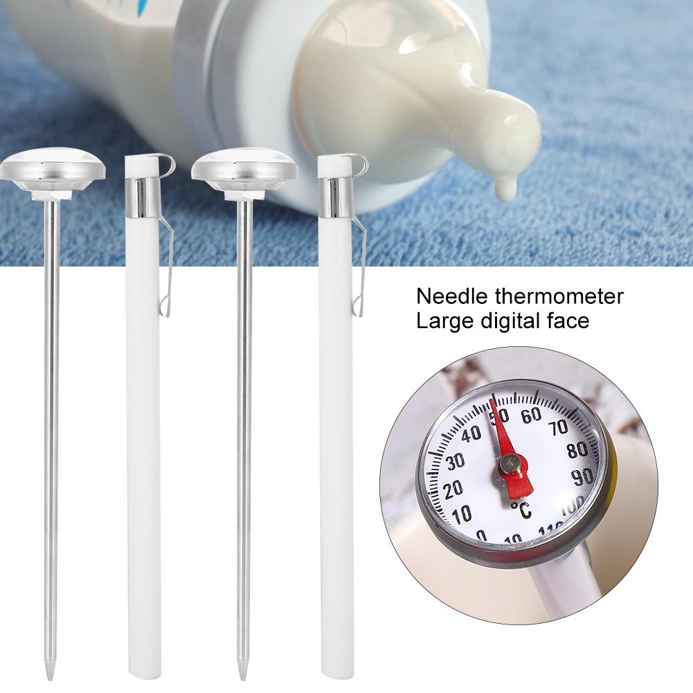 2pcs Professional Kitchen Milk Bottle Thermometer Instant Read Needle Thermometer Cooking ToolsWhite