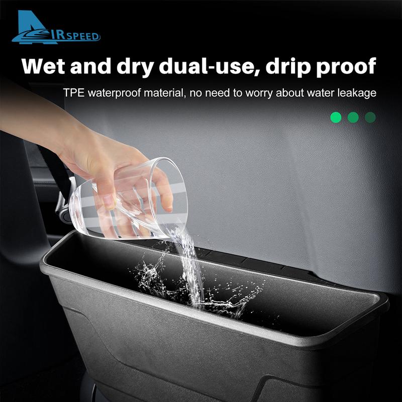 Car Seat Backrest Storage Box for Tesla Model 3 Highland 2024 2025-UP Garbage Trash Bin Tidying Car Interior Accessories