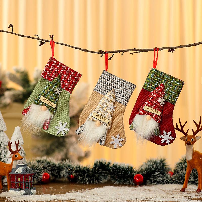 Boże Narodzenie Boże Narodzenie Skarpetka Świąteczna Śmieszne Torby na Prezenty Eleganckie Ozdoby Świąteczne Świąteczna Atmosfera 20x15x10.5cm