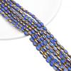 Oval Faceted Gold-Edged Glass Crystal Rice Beads for Jewelry Making