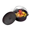 CAPTAIN STAG Dutch Oven Set, Cast Iron, No Seasoning Required, Lid Lifter and Storage Bag Included