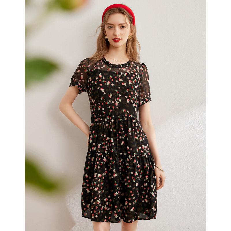 Bailuyu Women's Floral Print A-Line Midi Dress