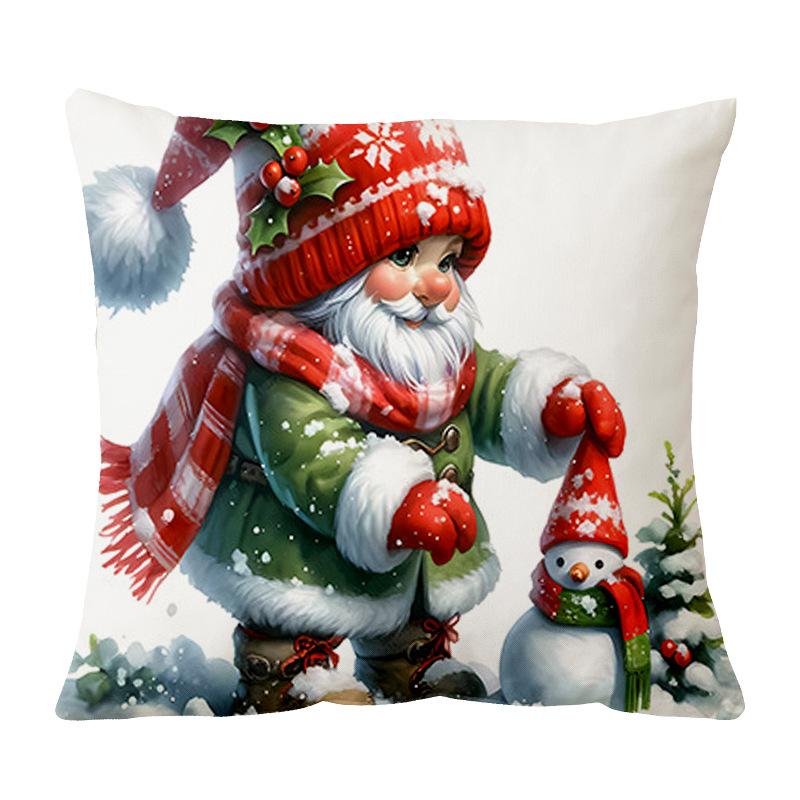 

Рождественский Снеговик Санта Принт Подушка Домашняя Диванная Подушка Чехол Праздничная Атмосфера Украшение Наволочка pillowcase 45 * 45
