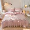 Laikor Duvet Cover Set Bed Duvet and Cotton Bedding Set with Active Suitable for and Lace Size Type 3-Piece/4-Piece (Includes Skirt, Cover,