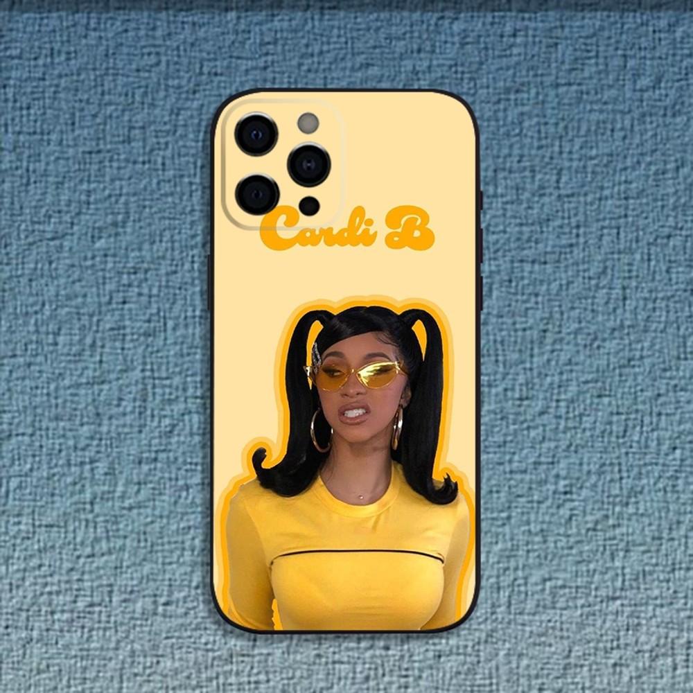 

Hot Rapper C-Cardi B Phone Case For iPhone 16,15,14,13,12,11,Pro,X,XS,Max,XR,Plus,Mini Soft Black Cover iPhoneXR