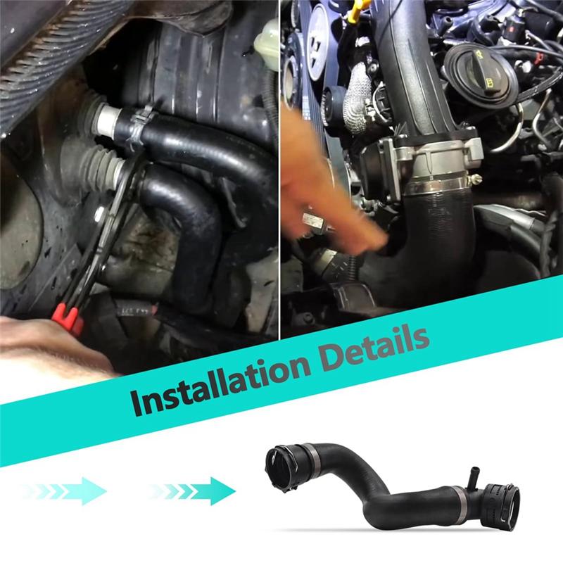 A03Z-Car Upper Radiator Coolant Hose Cooling Water Pipe 7L8122101D 7L8 122 101 D For  Q7 3.0L V6 2011-2015