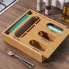 Bamboos Organizers With Multiple Compartments Dustproof Storage For Kitchen Countertop