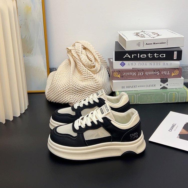 Little white shoes women's 2025 new shoes spring thick-soled heightened mesh board shoes popular versatile casual shoes with skirts