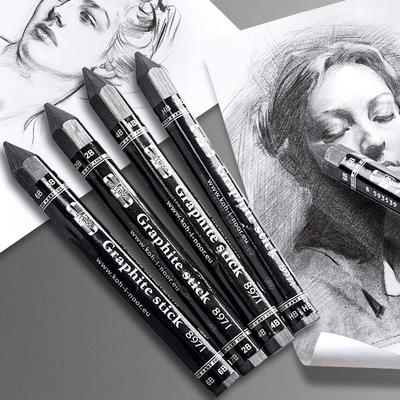 Woodless Hexagonal Graphite Stick HB/2B/4B/6B Black Charcoal Sticks Sketch Pen Art Supplies for Drawing Sketching Shading Tool
