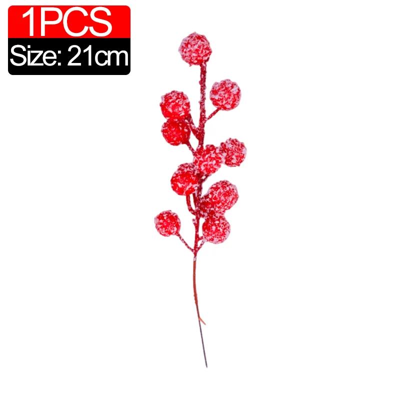 

1/50 шт искусственные морозные ягоды рождественские красные ягоды ветка украшение новогодняя вечеринка рождественская елка украшение своими руками венок искусственные цветы