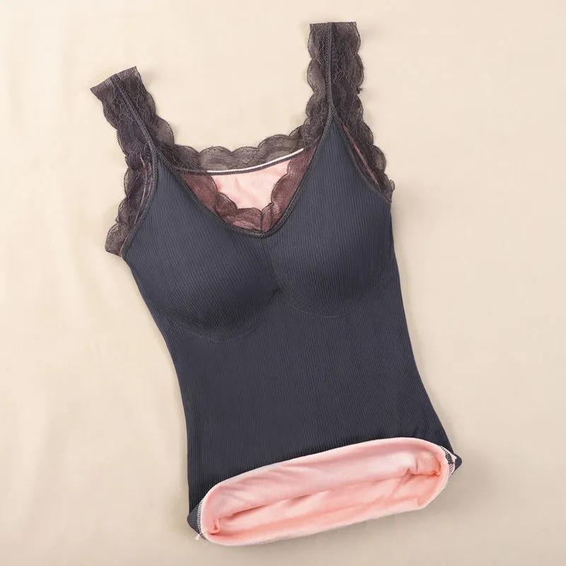 Thickened Fleece Thermal Underwear Women's Thermal Vest Women's Inner Wear Outer Wear Beautiful Back Free Bra Fleece Bottoming Shirt