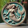 Metal Mermaid Wall Art Sea Waves Tail Decor for Home Bar Cafe Gift