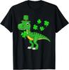 St Patricks Day Dinosaur Shamrock Leprechaun Hat T-Shirt