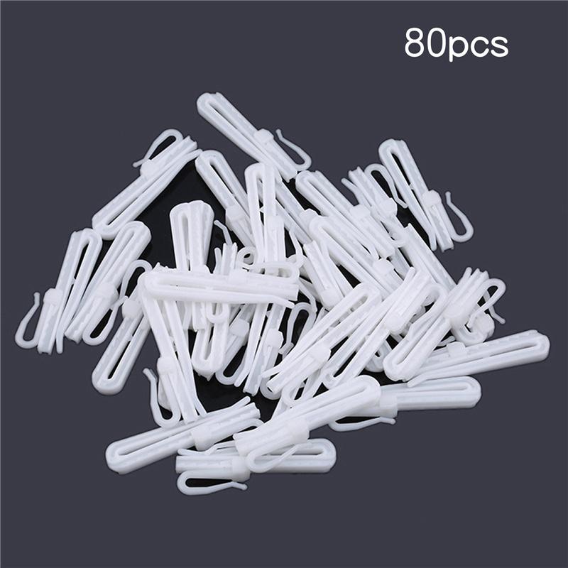 50/80/100Pcs/pack Curtain Hanging Hooks Adjustable Hook Ring Window White Curtain Hook Holder For Home Curtain Accessories