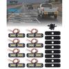 LUMENIX Grille Strobe Light Kits for Trucks, 12-LED Surface Mount Ultra Slim Emergency Hazard Warning Lights Head for Construction Vehicles Cars -