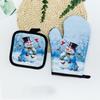 2pc/set Anti-Heat Christmas Microwave Glove Potholder Insulation Insulation Pad  Barbeque