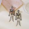 Punk Style Skeleton Pendant Earrings Shiny Halloween Party Jewelry  Festival Jewelry