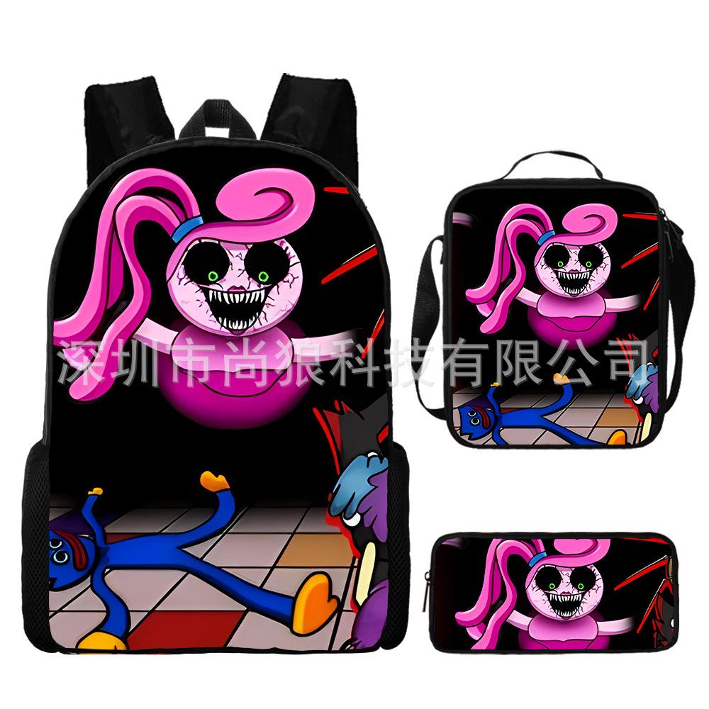 Rainbow Friends Rainbow Friends Student School Bag Digital Printed Oxford Cloth Backpack Satchel Pencil Case