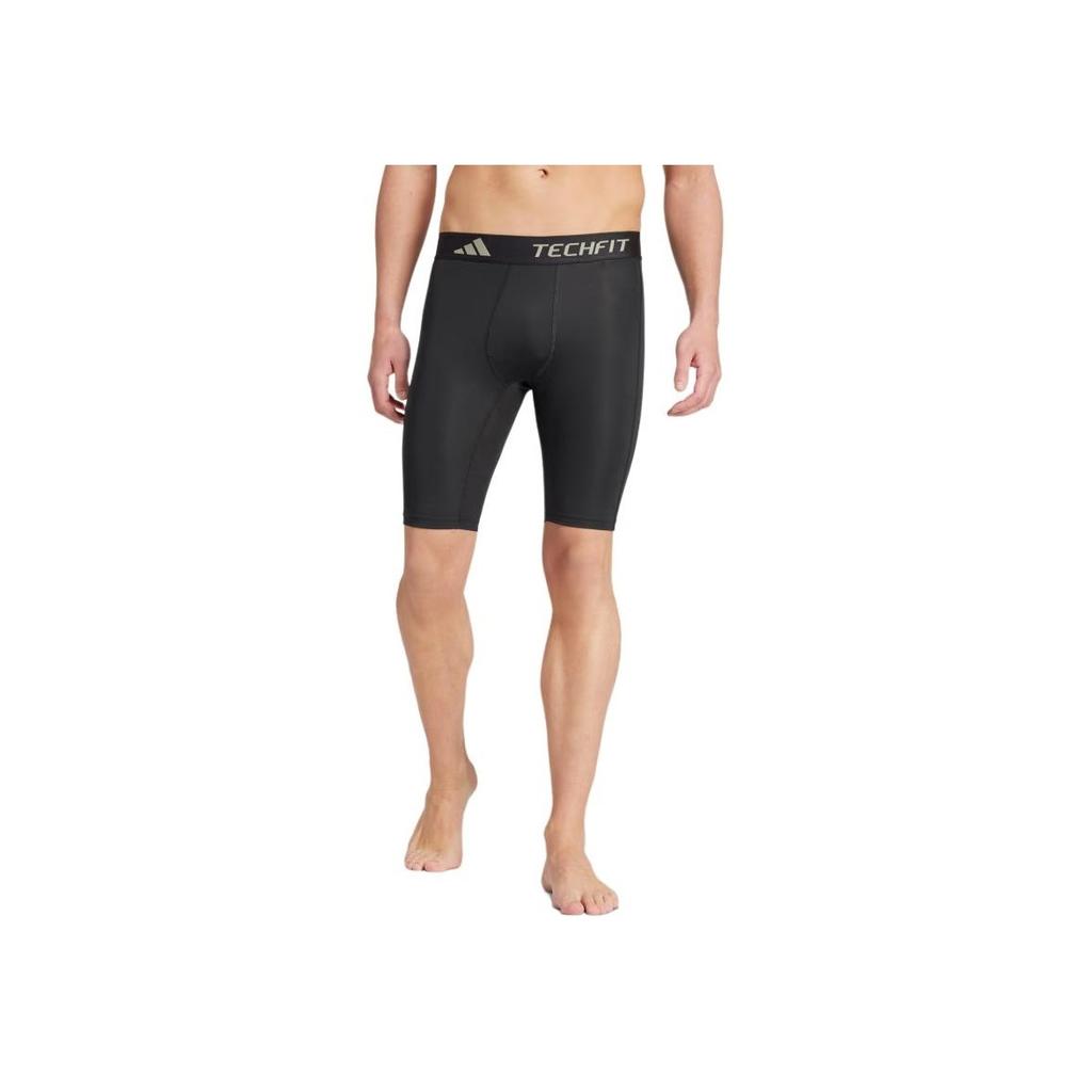 Adidas Techfit Slim Fit Elastic Waist Sports Shorts Men Bottoms Black IN5591