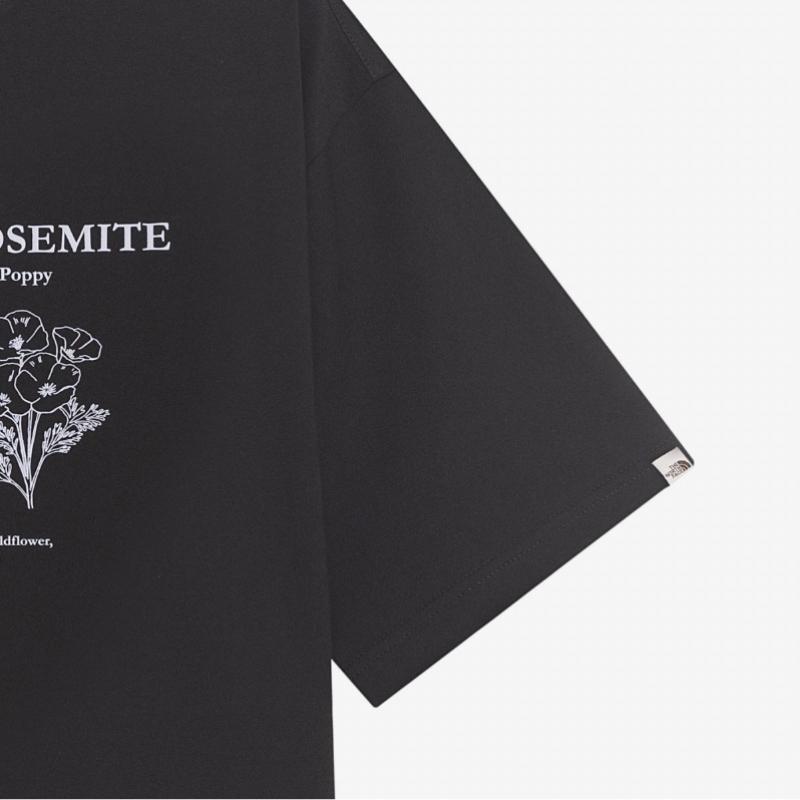 The NorTh Face Flower Ex ShorT Sleeve Round T shirT Black nT7ur23j