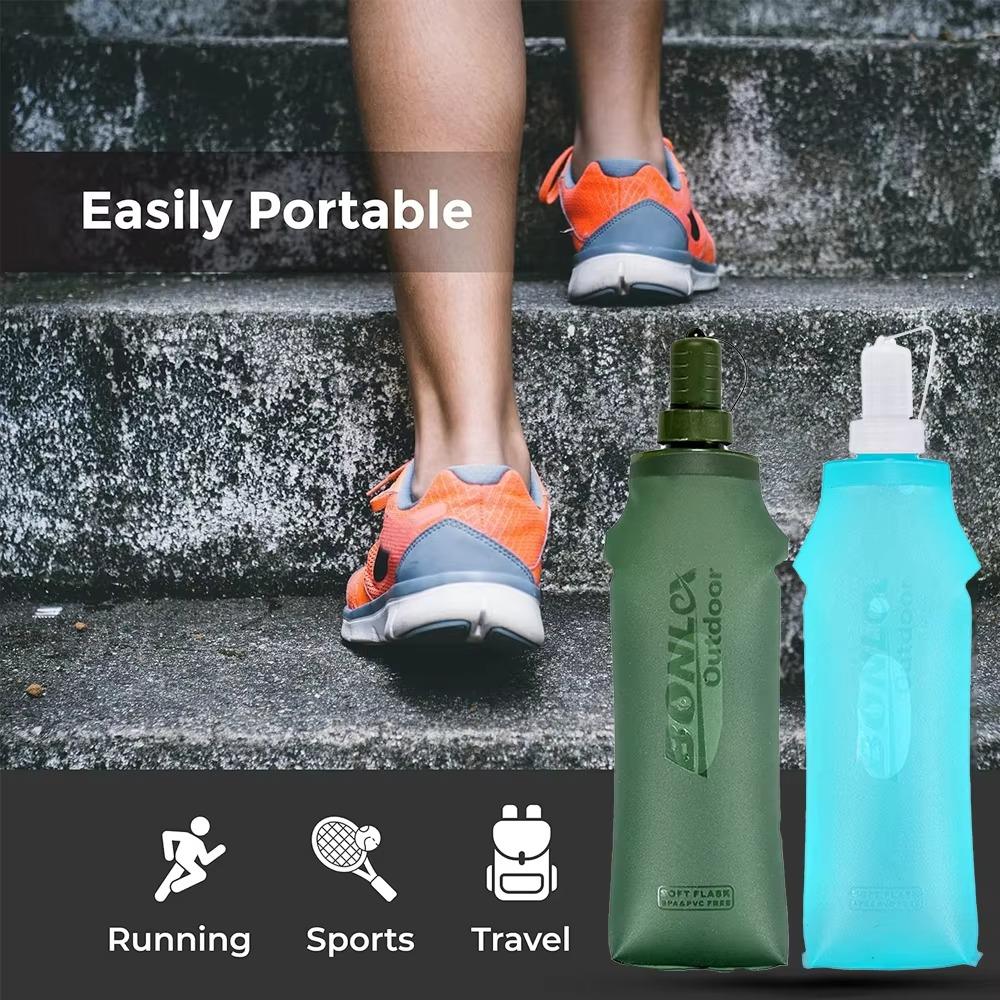 

Reusable Outdoor Sports Soft Water Bag Large Capacity TPU Hydration Flask Running Hydration Pack 250ml green