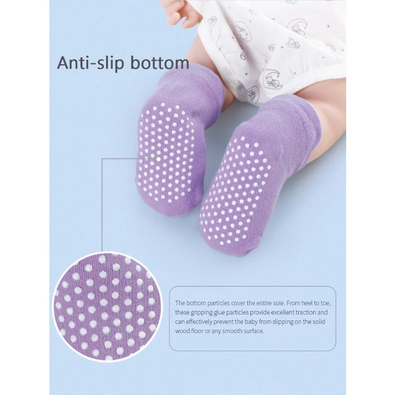 6 Pairs Socks Set Non-slip Baby Socks Boys And Girls Different Color Chosen Fitted 0 To 36 Months Baby Four Season Socks