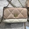 2025 Neuer Stil Rindsleder Ring-Gitter Ketten Tasche Kleine Quadratische Wolke Einzel-Schulter Cross-body Handtasche Damen