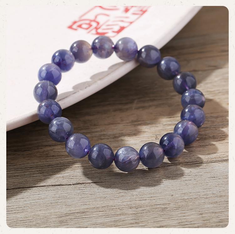 

Rock Sugar Crystal Blood Drop Cordierite Bracelet Natural Crystal Bracelet Jewelry Direct Batch 7.5mm (about 25 pieces)
