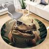 1PC Dinosaur Print Office Round Rug, Non-slip, Soft and Durable Office Rug for Interior Decoration, Perfect for Office, Beautiful Decoration