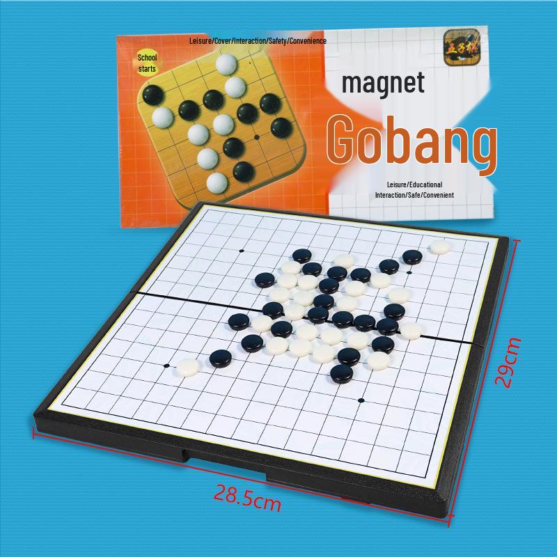 Set de șah magnetic All-in-One: Șah Aeroplan, Gomoku, Go, Xiangqi, Dou Shou Qi, Dame, Șah Militar - Jucărie Educativă pentru Copii